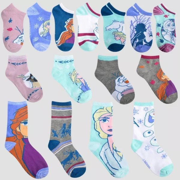 Girls' Disney Frozen II 15 Days of Socks Advent Calendar - Colors May Vary