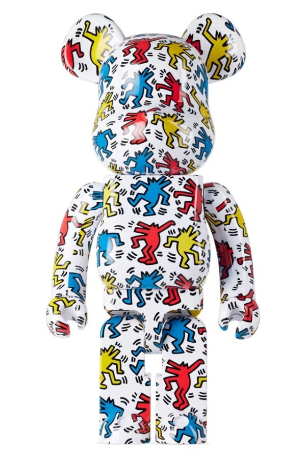 White Keith Haring #9合作款 1000% Bearbrick 手办
