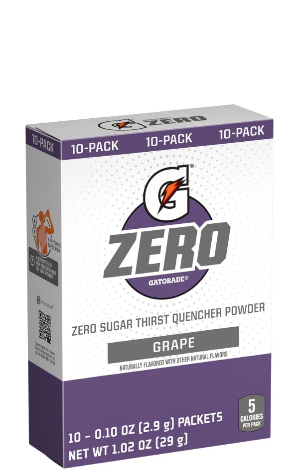 Gatorade Zero 葡萄口味运动饮料沖剂 10包装