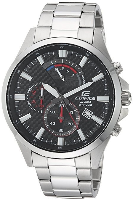 Casio Men's 'Edifice' Quartz Stainless Steel Casual Watch, Color:Silver-Toned (Model: EFV-530D-1AVCF)