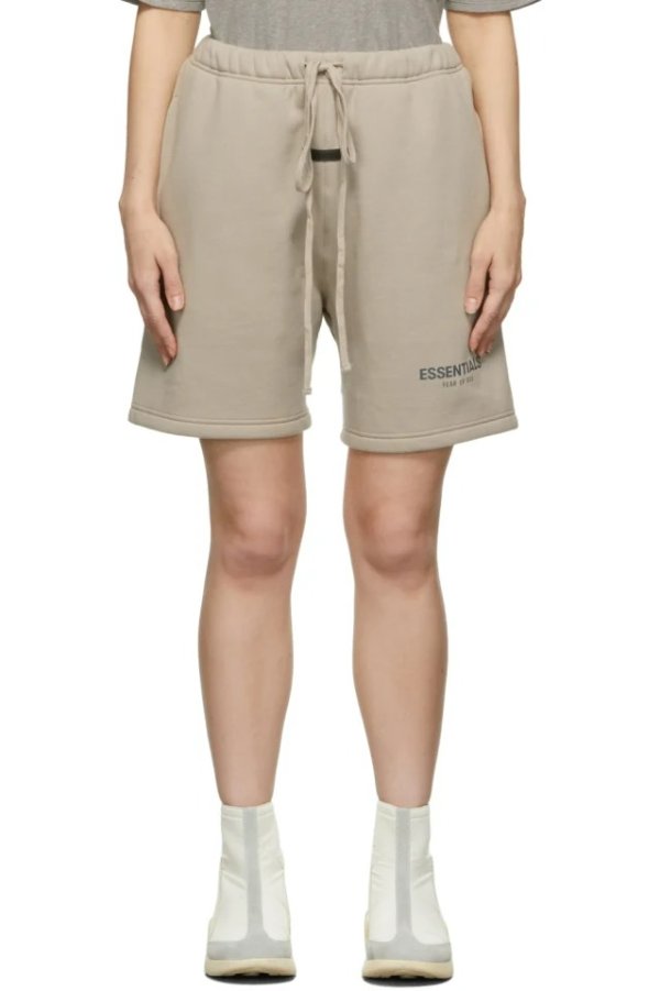 Tan Fleece Sweat Shorts