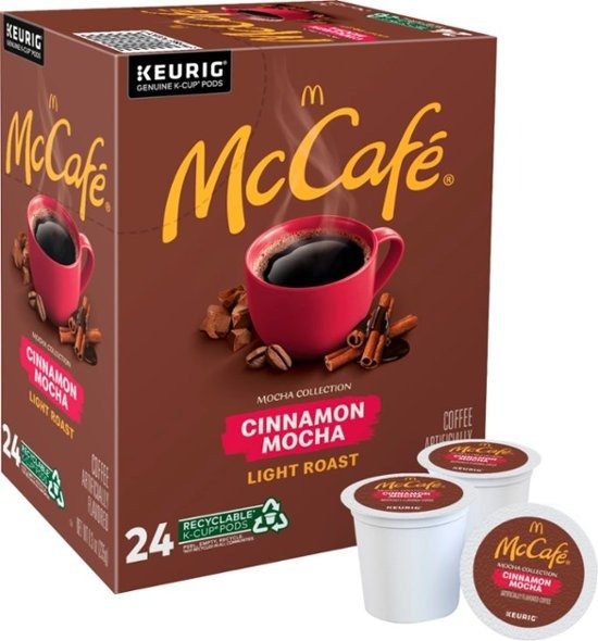 - Cinnamon Mocha, Single Serve Coffee Keurig K-Cup Pods, Flavored Coffee, 24 Count