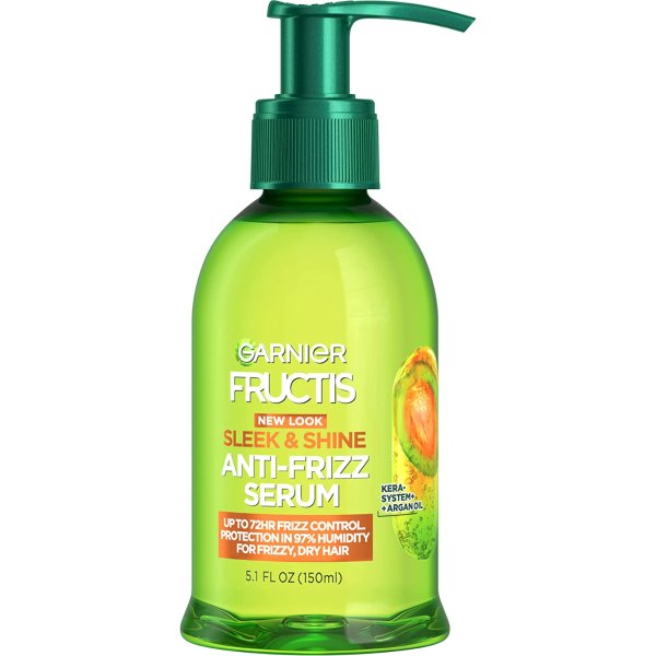 Fructis Sleek & Shine Anti-Frizz Serum, Frizzy, Dry, Unmanageable Hair, 5.1 fl. oz. (Packaging May Vary)