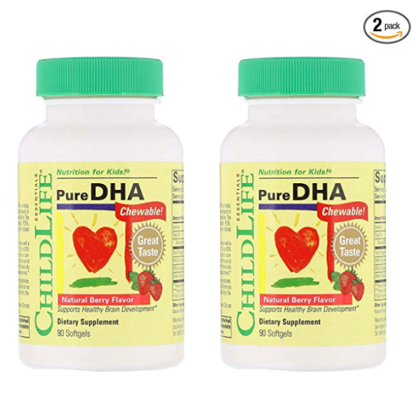Child Life Pure DHA Dietary Supplement, 90 Soft Gel Capsules (Pack of 2)