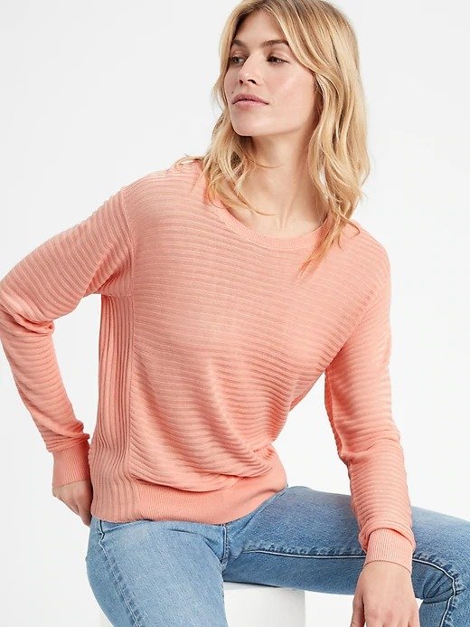 Textured Scoop-Neck Sweater