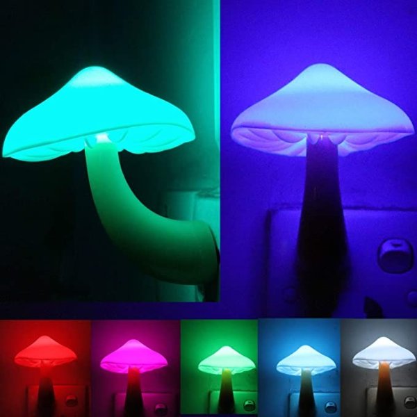 LED 变色蘑菇夜灯，2个