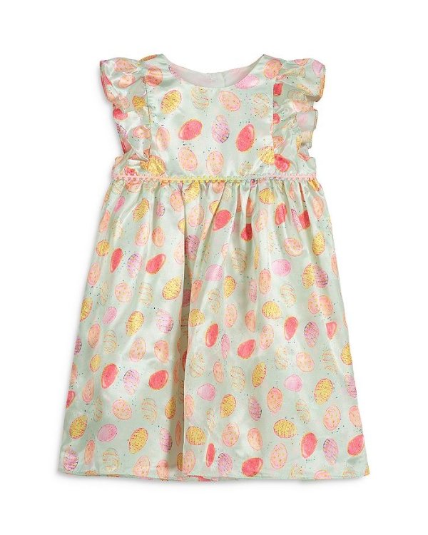 Girls' Egg Print Dress with Ruffled Sleeves - Baby