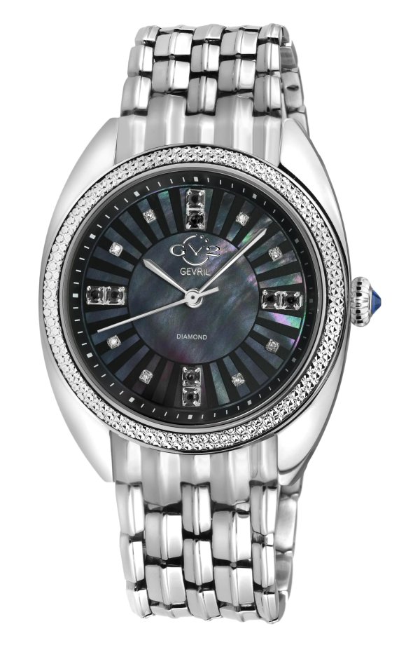 Palermo Black Mother of Pearl Dial Diamond Bracelet Watch, 35mm - 0.04ct.