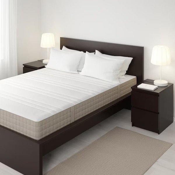 HAUGESUND Spring mattress, medium firm/dark beige, Queen - IKEA