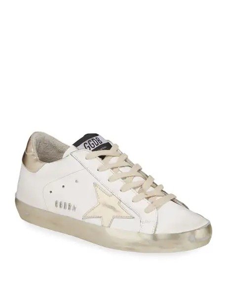 Distressed Leather Star Sneakers