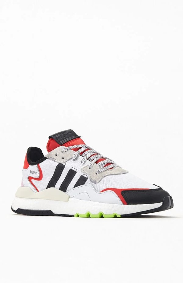 White & Red Nite Jogger Shoes