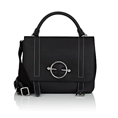 Disc Leather & Suede Satchel