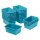 Scoop Front Storage Bin, Multipurpose Organization, Turquoise, 20-Piece