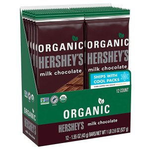 HERSHEY'S Organic Milk Chocolate Candy, 1.55oz 12pks