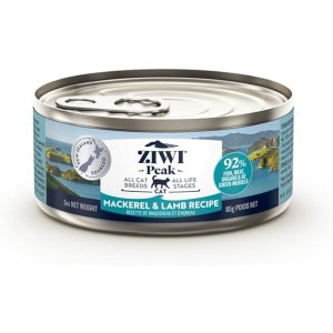 ZiwiPeakZIWI Peak Canned Wet Cat Food – All Natural, High Protein, Grain Free, Limited Ingredient, with Superfoods (Mackerel & Lamb, Case of 24, 3oz Cans)