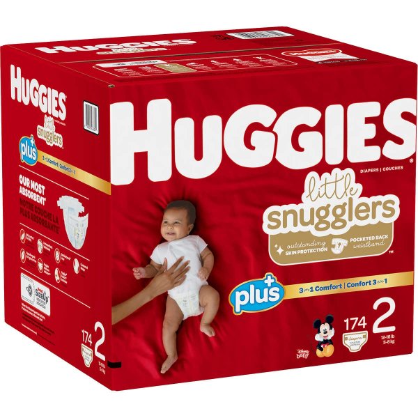 Little Snugglers Diapers, Size 2, 174 ct