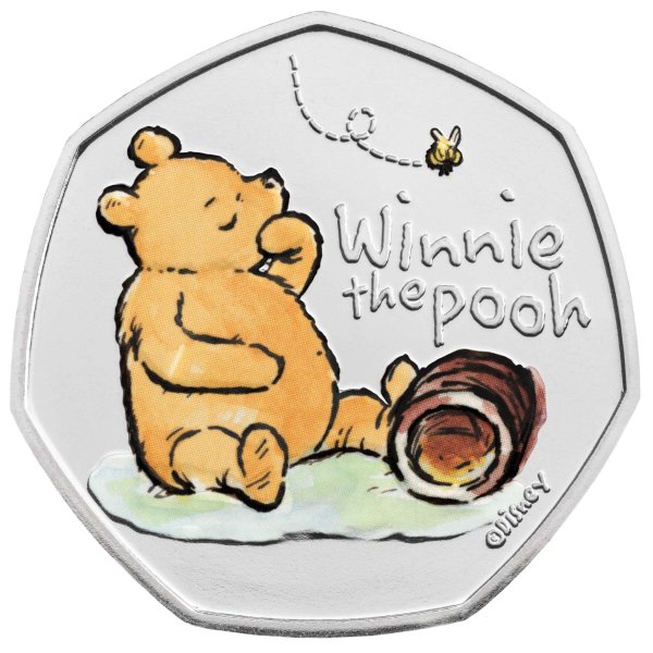 Winnie the Pooh 2020 UK 50p Brilliant Uncirculated Colour Coin