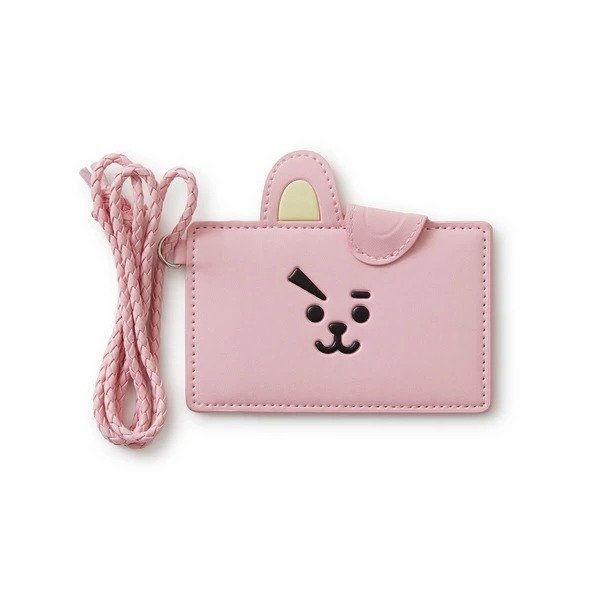 BT21 COOKY 2-Pocket Neck Strap Wallet Pink