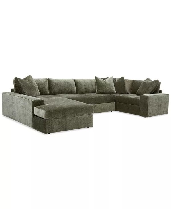 Michola 155" 3-Pc. Fabric Sectional with Chaise, Created for Macy's