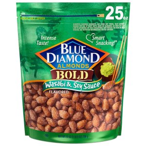 Blue Diamond Almonds Wasabi & Soy Sauce Flavored Snack Nuts, 25 Oz
