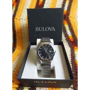 Bulova Men's 96B149 Classic Stainless Steel Black Dial Dress Watch