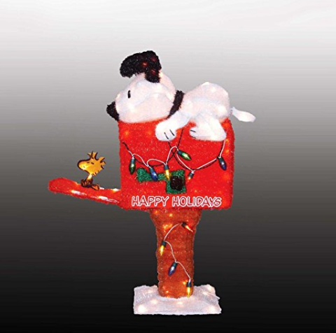 ProductWorks 36-Inch Pre-Lit Peanuts Snoopy on the Mailbox