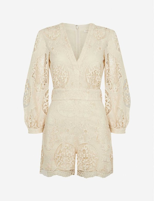 Ilou embroidered woven playsuit