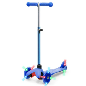 Last Day: Best Choice Products Kids Mini Kick Scooter Toy w/ Colorful Light-Up Wheels, Adjustable T-Bar