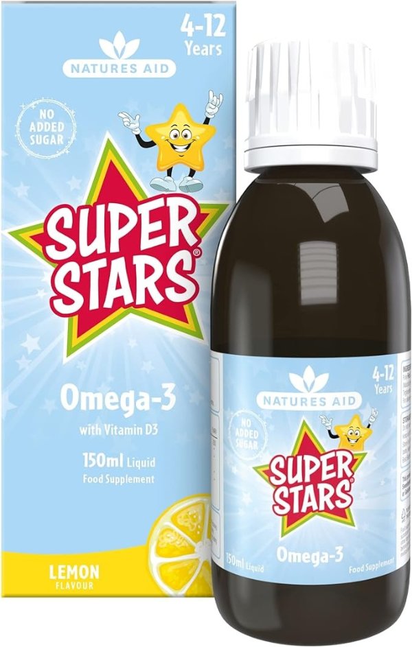 Omega-3儿童鱼油 150毫升 天然柠檬味 高EPA和DHA 无糖 6岁以上儿童