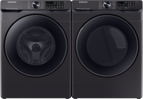 Samsung SAWADRGV85001 Side-by-Side Washer & Dryer Set with Front Load Washer and Dryer in Black Stainless Steel