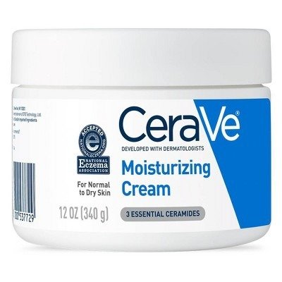 Moisturizing Cream, Body and Face Moisturizer for Dry Skin with Hyaluronic Acid and Ceramides Unscented - 12oz