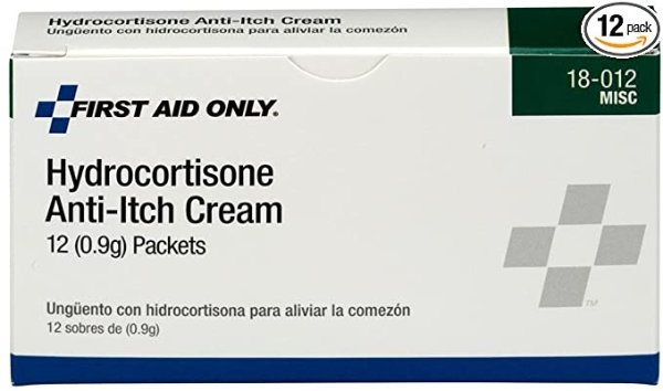 First Aid Only 18-012 Hydrocortisone Anti-Itch Cream Packet (Box of 12)