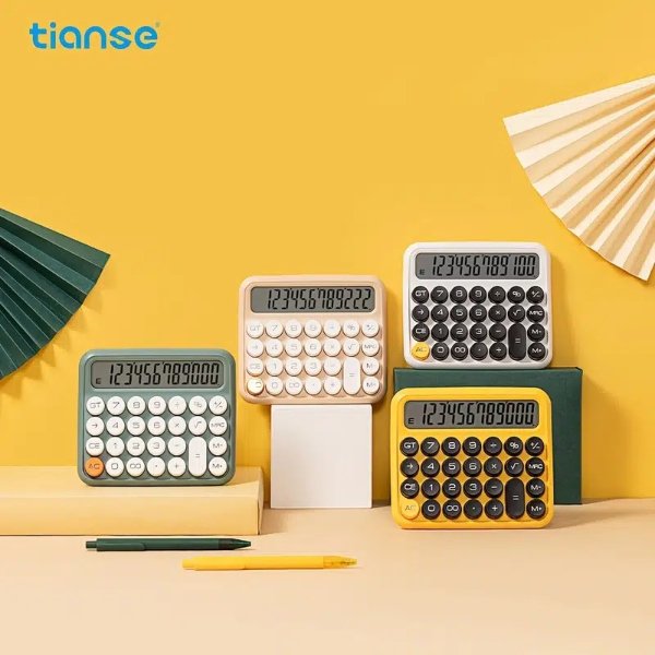 1pc Tianse Dot Calculator, Desktop Calculator 12 Digit With Large Lcd Display And Sensitive Button, Removable Key Cap Design, Perfect For Office Home School - Office Products - Temu