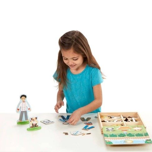 Occupations Magnetic Dress-Up Wooden Dolls Pretend Play Set (81pc)