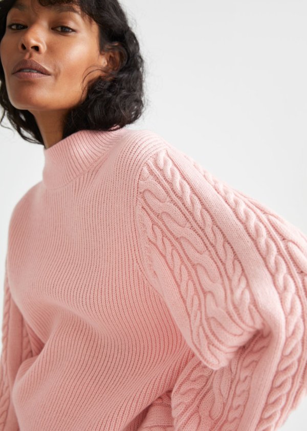 Boxy Cable Knit Sweater