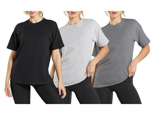 & 6-Pack Women's Loose Fit Short Sleeve Crew Neck Classic Tee (Sizes, Small to 5XL)