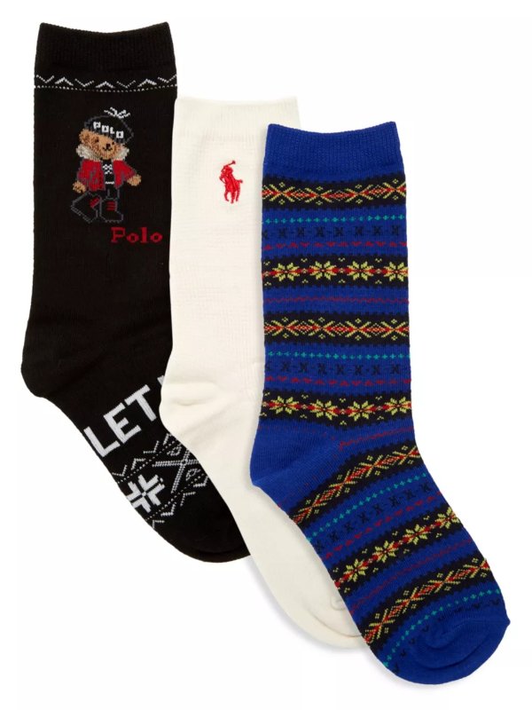 - Three-Pack Let It Snow Holiday Socks