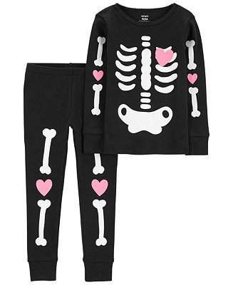Toddler Boys and Toddler Girls Halloween 100% Snug Fit Cotton Pajamas, 2 Piece Set