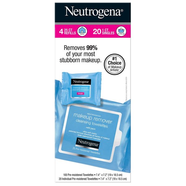 Neutrogena 卸妆巾120抽装热卖 便携清爽卸妆