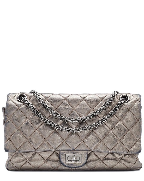 Metallic Grey Quilted Leather Reissue 2.55 Classic 226 Flap Bag (Authentic Pre-Owned) / Gilt