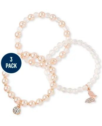 Girls Rose Gold Beaded Bracelet 3-Pack | The Children's Place