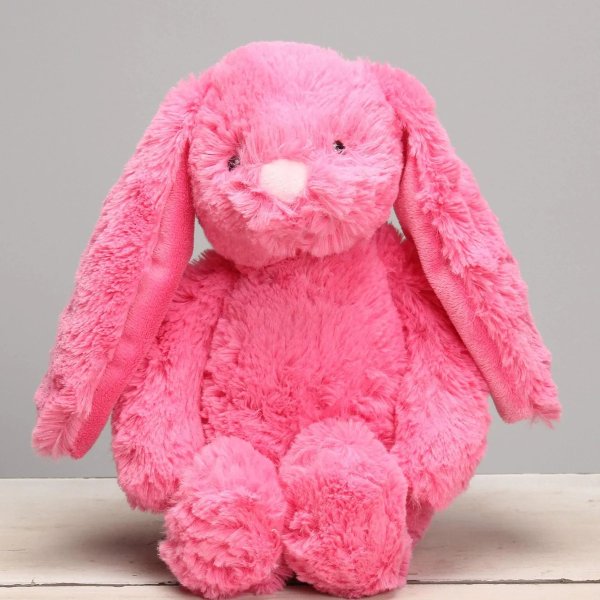 Gitzy Dark Pink Easter Bunny Stuffed Animal for Kids - Easter and Springtime Decorations - Colorful Plush Bunny with Floppy Ears - 9 Inches Tall