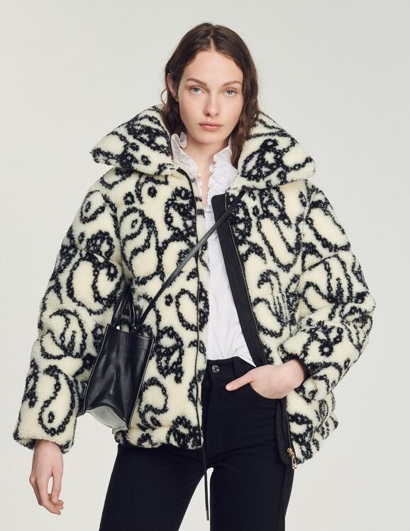 Oversized padded faux fur jacket