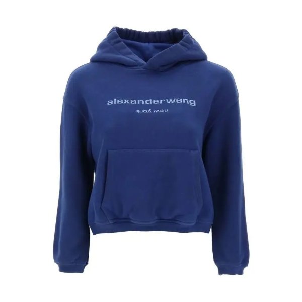 ALEXANDER WANG cropped hoodie with glitter logo