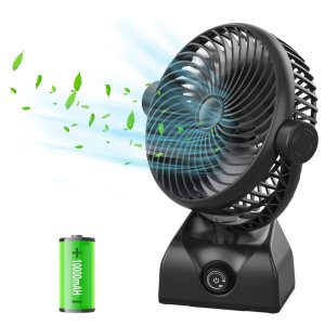 Neteast Desk Fan Oscillating Fan, 10000mAh Rechargeable Battery Powered Rotating Table Fan