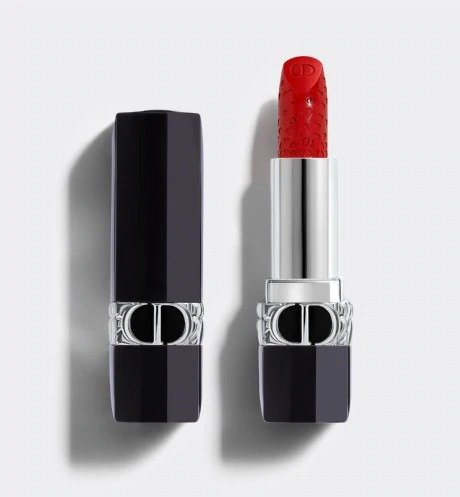 Rouge Dior - Valentine's Day Limited Edition Lipstick - engraved hearts motif - couture color - satin finish - floral lip care - comfort and long wear