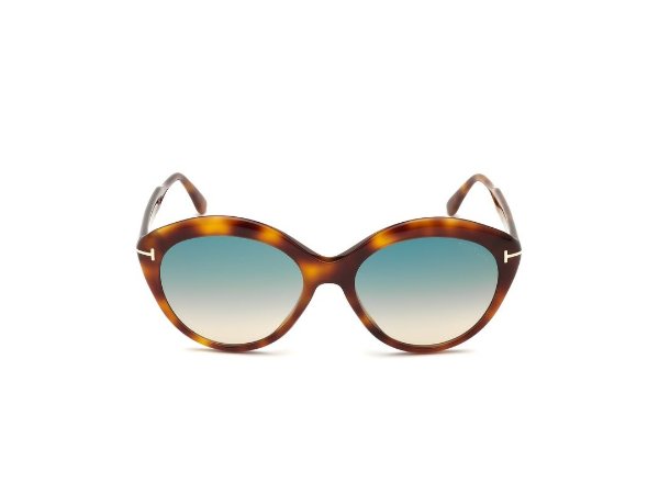 Blonde Havana & Gradient Green Round Sunglasses FT0763-5653P