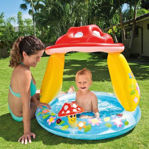40" x 35" Mushroom Baby Pool for Ages 1-3