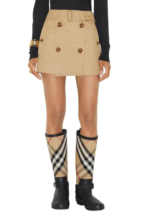 Brielle Cotton Gabardine Trench Miniskirt
