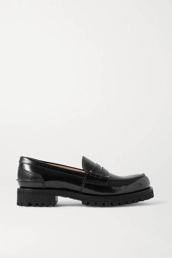 Cameron glossed-leather loafers